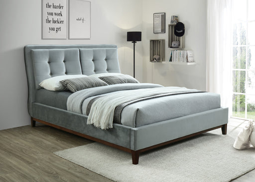 Venice Pilltop Fabric Bed Upholstered in Light Grey