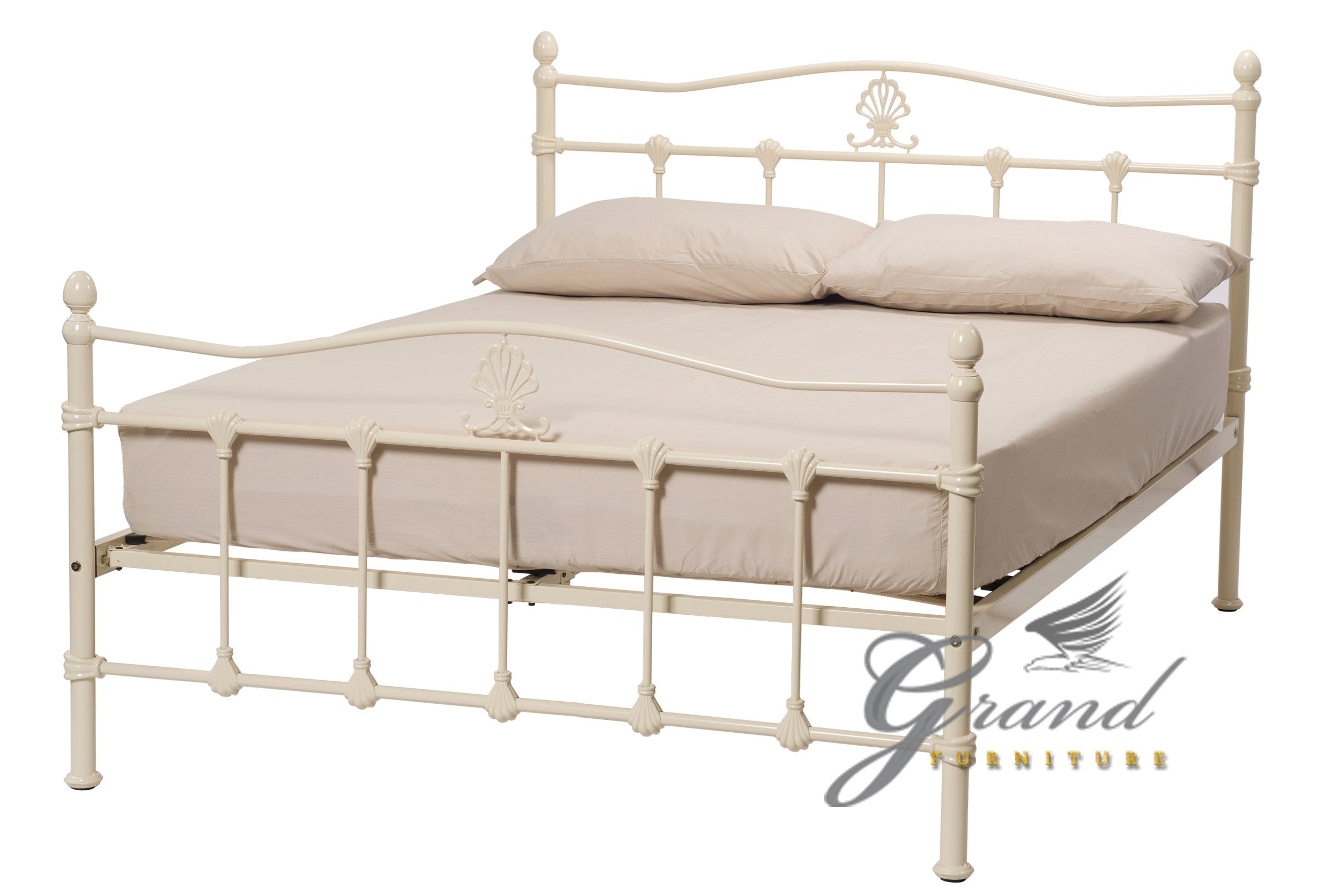 Boston Cream Double and King Metal Bed Frame