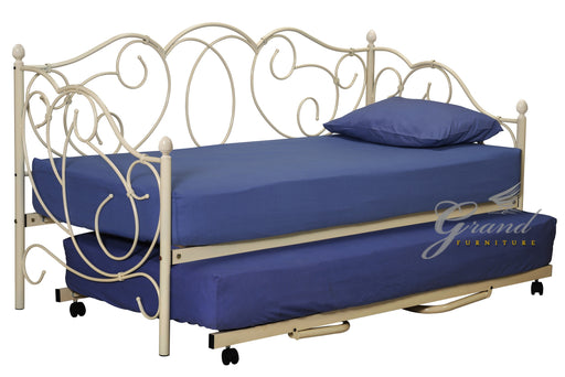 Alaska Cream Day Bed Frame with Trundle