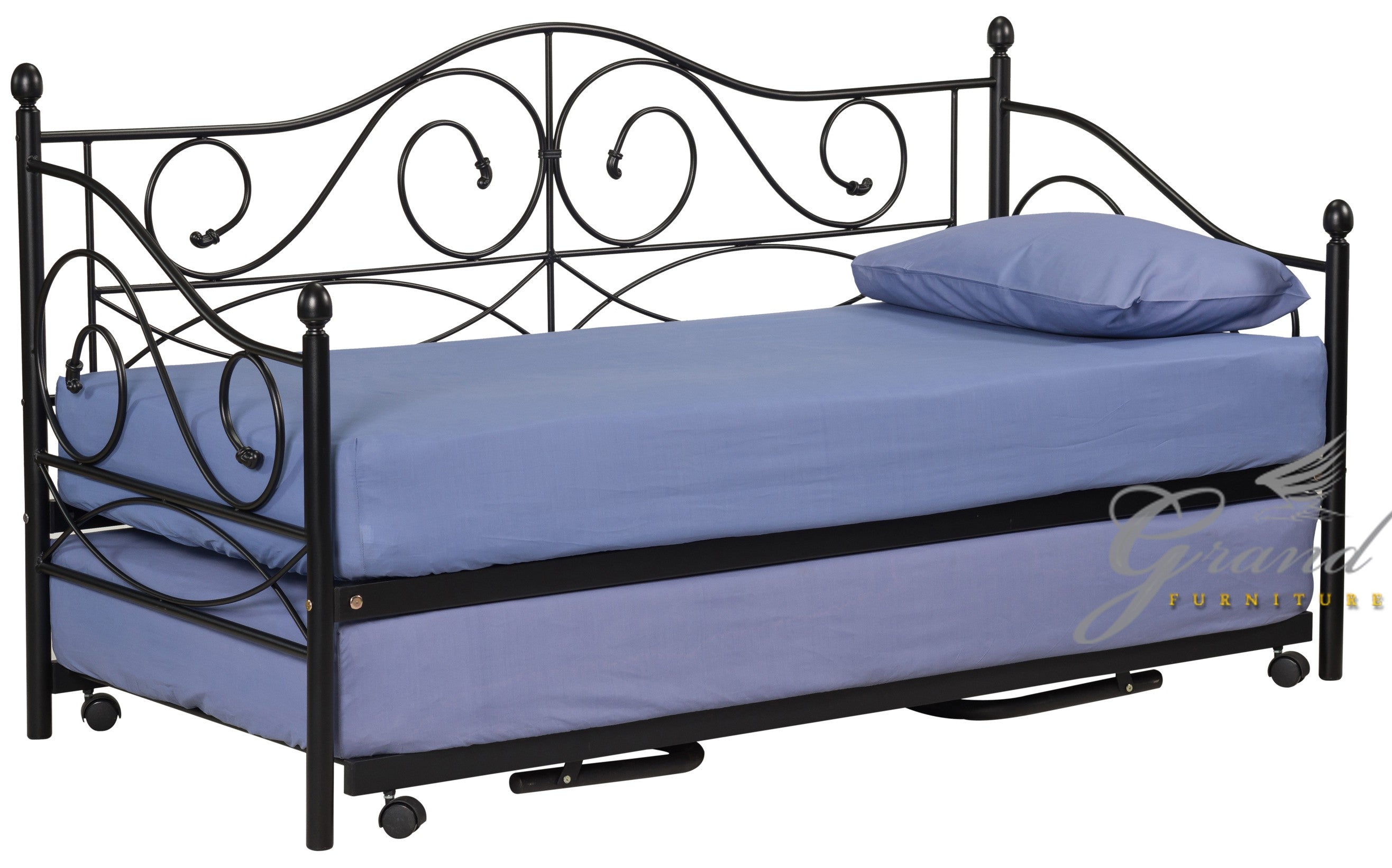 Raymond Black Day Bed with Trundle