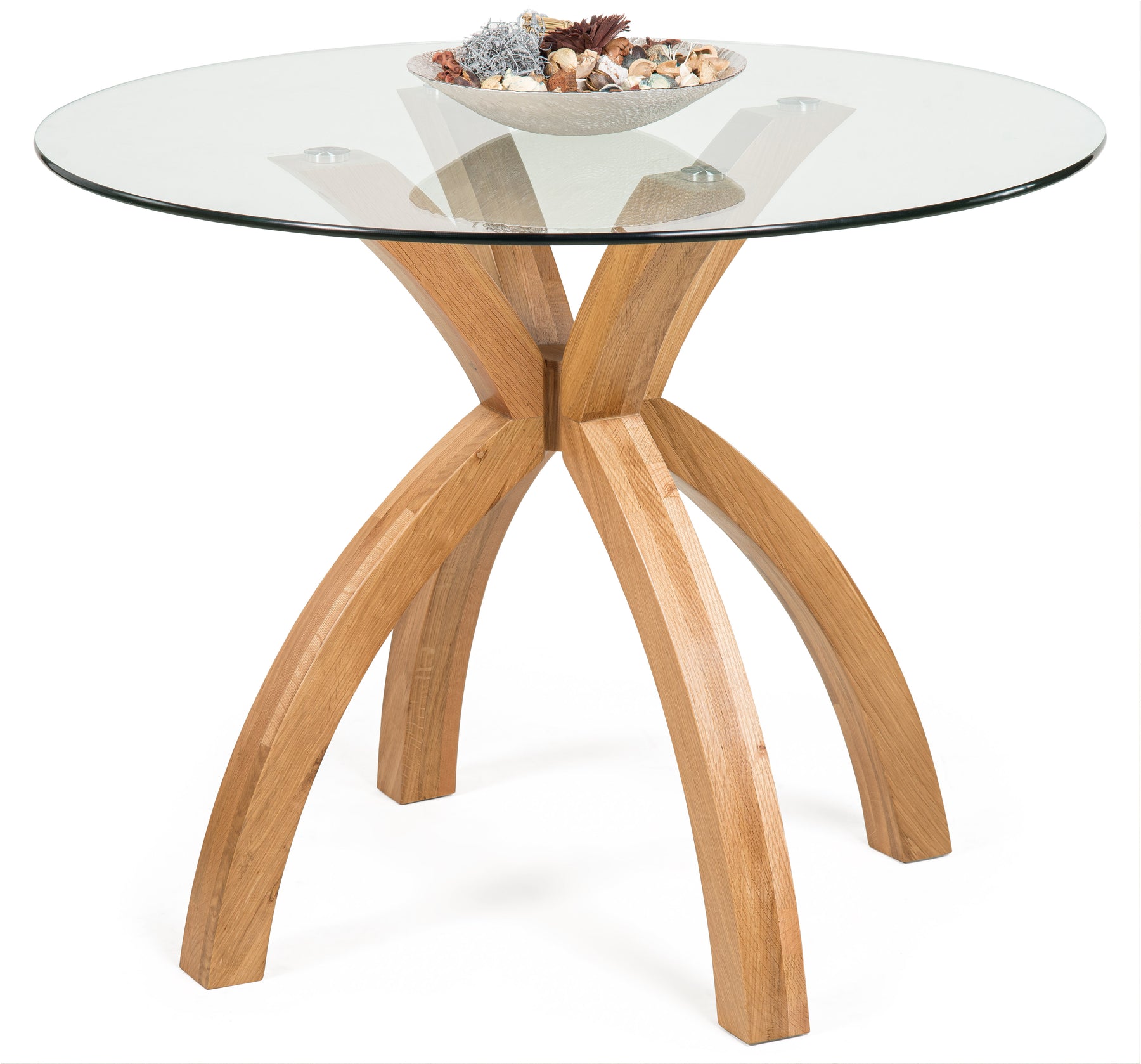 Phoenix Solid Oak Glass Dining Table