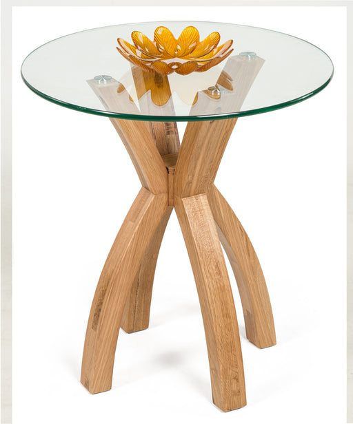 Phoenix Solid Oak Glass Lamp Table