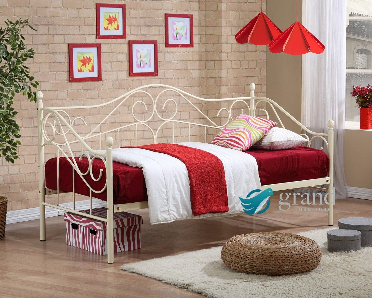 Joseph 3FT Single Cream Metal Day Bed