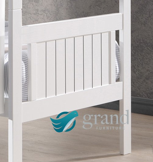 Milan Shaker Style Wooden Bunk Bed White Natural
