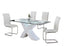 Arizona White High Gloss Glass Dining Table with 4 Chairs Set
