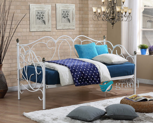 Alaska White Day Bed Frame with Trundle